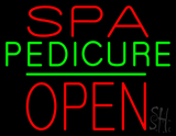Red Spa Pedicure Block Open Neon Sign