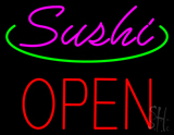 Pink Sushi Block Open Neon Sign