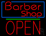 Red Barber Shop Blue Border Neon Sign