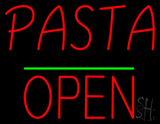 Pasta Block Open Green Line Neon Sign
