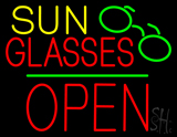 Sun Glasses Block Open Green Line Neon Sign