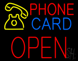 Phone Card Block Open Neon Sign