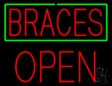 Braces Block Open Neon Sign