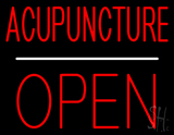 Acupuncture Block Open White Line Neon Sign