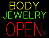 Body Jewelry Open In Block Neon Sign