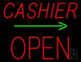 Cashier Block Open With Arrow Neon Sign