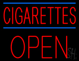 Red Cigarettes Open Block Neon Sign