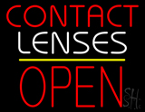Contact Lenses Block Open Yellow Line Neon Sign