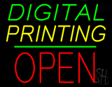 Digital Printing Block Open Green Line Neon Sign