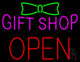 Gift Shop Block Open Neon Sign