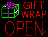 Gift Wrap Block Open Neon Sign