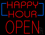 Happy Hour Block Open Neon Sign