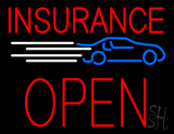 Red Insurance Open Block Car Logo Neon Sign