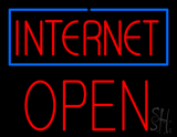 Internet Blue Border Block Open Neon Sign