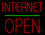 Internet Block Open Green Line Neon Sign