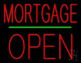 Red Mortgage Block Open Green Line Neon Sign