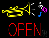 Trumpet Logo Open Block Neon Sign