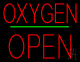 Oxygen Block Open Green Line Neon Sign