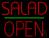 Salad Open Green Line Neon Sign