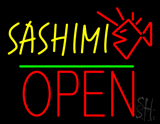 Sashimi Block Open Green Line Neon Sign