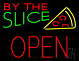 By The Slice Block Open Neon Sign