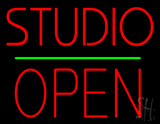 Studio Open Block Green Line Neon Sign