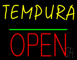 Tempura Block Open Green Line Neon Sign