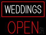 Weddings Block Open Red Neon Sign