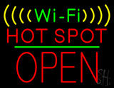 Wifi Hot Spot Block Open Green Line Neon Sign