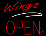 Wings Block Open Neon Sign