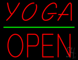 Yoga Block Open Green Line Neon Sign