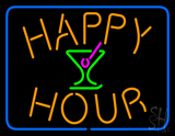 Happy Hour With Martini Glass Neon Sign