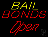 Yellow Bail Bonds Open Neon Sign