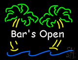 Bar Open With Two Palm Tree Neon Sign