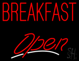 Red Breakfast Open Neon Sign