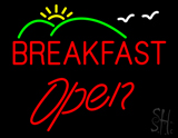 Red Breakfast Open With Scenery Neon Sign