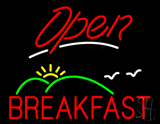 Open Breakfast With Scenery Neon Sign