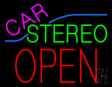 Pink Car Stereo Red Block Open Neon Sign