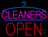 Pink Cleaners Block Red Open Logo Neon Sign