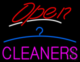 Red Open Cleaners Logo Neon Sign