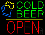 Cold Beer Mug Block Open Neon Sign