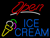 Red Open Ice Cream Neon Sign