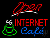 Red Open Internet Cafe Neon Sign