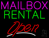 Mailbox Rental Open Neon Sign