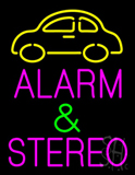 Pink Alarm And Stereo With Car Logo Neon Sign