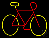 Bicycle Red Yellow Colored Logo Neon Sign