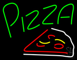 Green Pizza With Slice Neon Sign