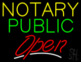 Notary Public Red Open Neon Sign
