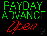 Green Payday Advance Red Open Neon Sign