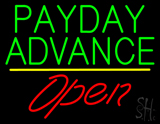Green Payday Advance Yellow Line Red Open Neon Sign